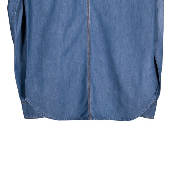 Diesel Men's Denim Shirt Button Up Blue Snap Button Pockets Jean Long Sleeve S - Picture 9 of 9